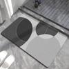 Geometric Gray Bathroom Floor Mat - Non-Slip, Dirt & Wear Resistant, and Easy-Care. Ideal for Nordic Entrances.