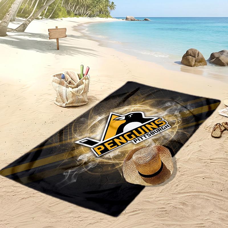 Pittsburgh Penguins Print Beach Towel Soft Portable Quick?dry Towel For Pool Summer Vacation Outdoor Sport