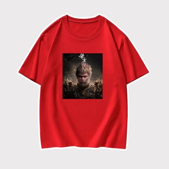 Adults Casual T-Shirt Chinese Black Myth Game Graphic Tee Cotton Blend Round Neck