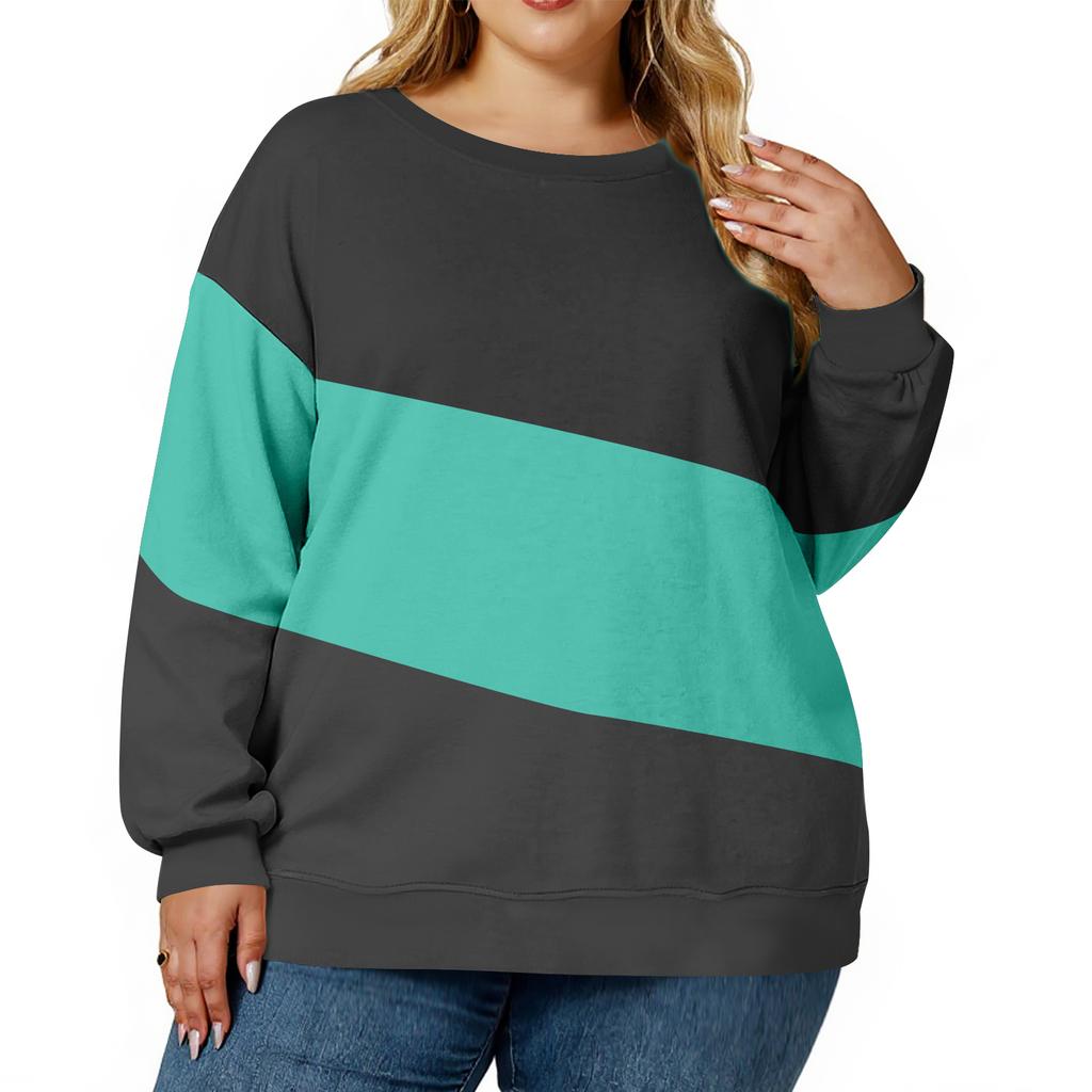 Plus Size Sweatshirt For  Women Oversized Crewneck Long Sleeve Pullover Tops