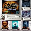 Halloween Party Decor Tapestry Halloween Home Decor Tapestry Scary Halloween Pumpkin Head Background Decor Tapestry