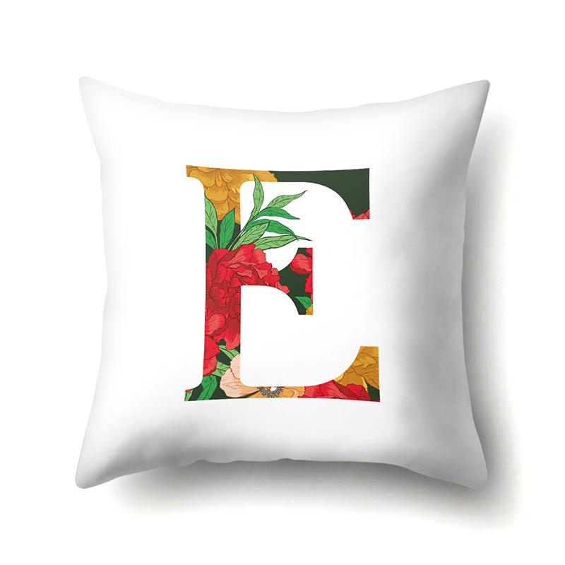 Полиэстеровая наволочка Акварельные цветы Принт для украшения автомобиля 26 английских букв Домашняя наволочка для подушки