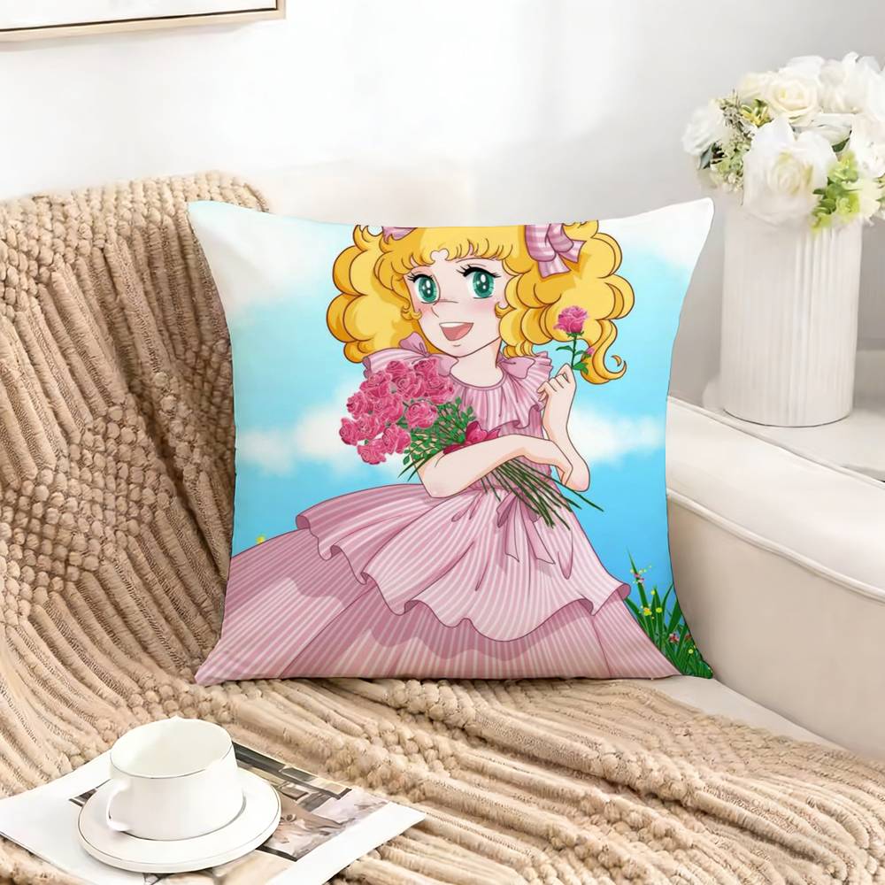 Sweet girl CCandy CCandycc Pillow Case Square DoubleSided Sofa Cushion Cover Bedroom Bedside Pillow