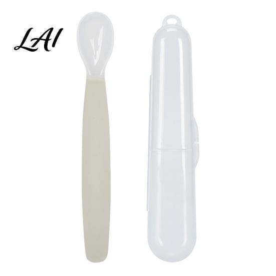 Non Slip Feeding Plate Silicone Baby Spoon Soft Training Utensil Easy Set Cleaning Complementary Spoon for Infants And Toddlers Tip Infant Spoons