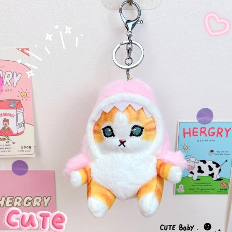 Милая плюшевая игрушка в виде акулы, кота, мультяшная кошечка, мягкая кукла, брелок для ключей, автомобильный брелок, сумка, декор, подарок другу