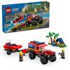 LEGO City 4WD Fire Truck and Rescue Boat Toy Present Birthday Block Educational Christmas Boys Girls Children 5 Years Old 6 Years Old 7 Years Old 8