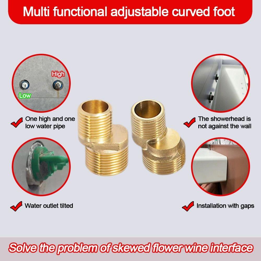 Copper Angled Curved Foot Angle Adjustment Connecting Accessories  Bathroom Hardware