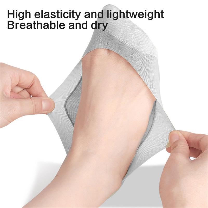 Women's Lightweight Invisible Liner Socks For Shallow Shoe Cotton Blend Mesh Fabric Nonslip Summer Footwear Accessories