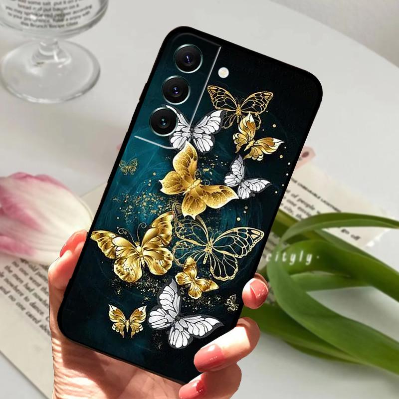 Чехол для Samsung S22 Fundas S22 Plus 5G Мягкая силиконовая крышка для телефона для Samsung Galaxy S22 Ultra S22+ Черный матовый бампер