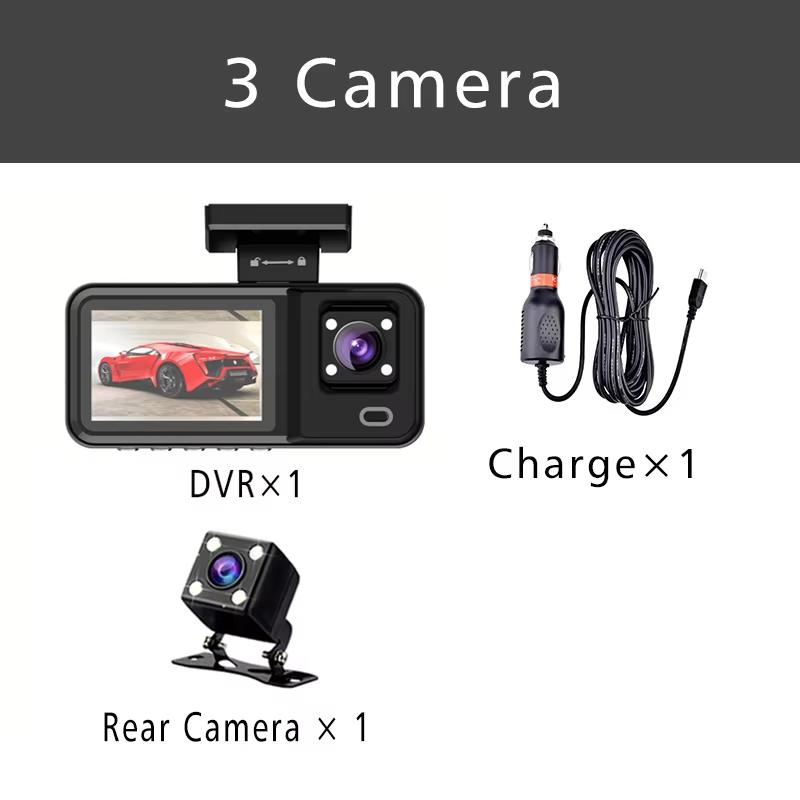 3 Channel 1080P Car Dvr Cabin Mini Dash Cam Interior Vehicle Three Way Camera DVRs Recorder Video Registrator Dashcam Camcorder