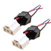 2Pcs H4 9003 Ceramic Wire Wiring Car Head Light Bulb Lamp Harness 3 Holes Socket