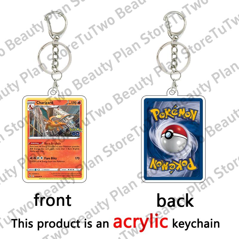 Anime Cartoon Venusaur Bulbasaur Charizard Mewtwo Pocket Monsters Acrylic Keychain Accessories Pendant Key Ring Charm Gifts Toys