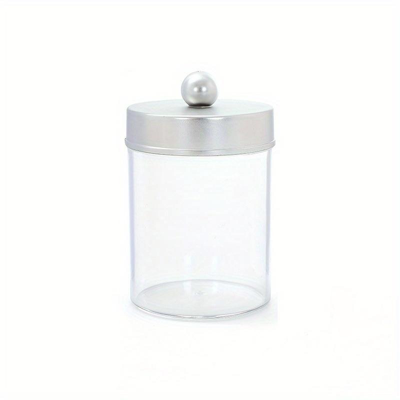 1/2pcs Acrylic Clear Cotton Swab Storage Tank Desktop Cosmetics Organizer Makeup Swab Organizer Box with Lid