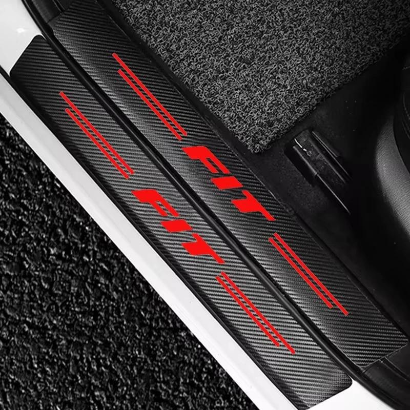 4pcs Car Sill Pedal Rear Bumper Protection Stickers for Honda FIT Logo 2021 2020 2019 2018 2017 2016 2015 2014