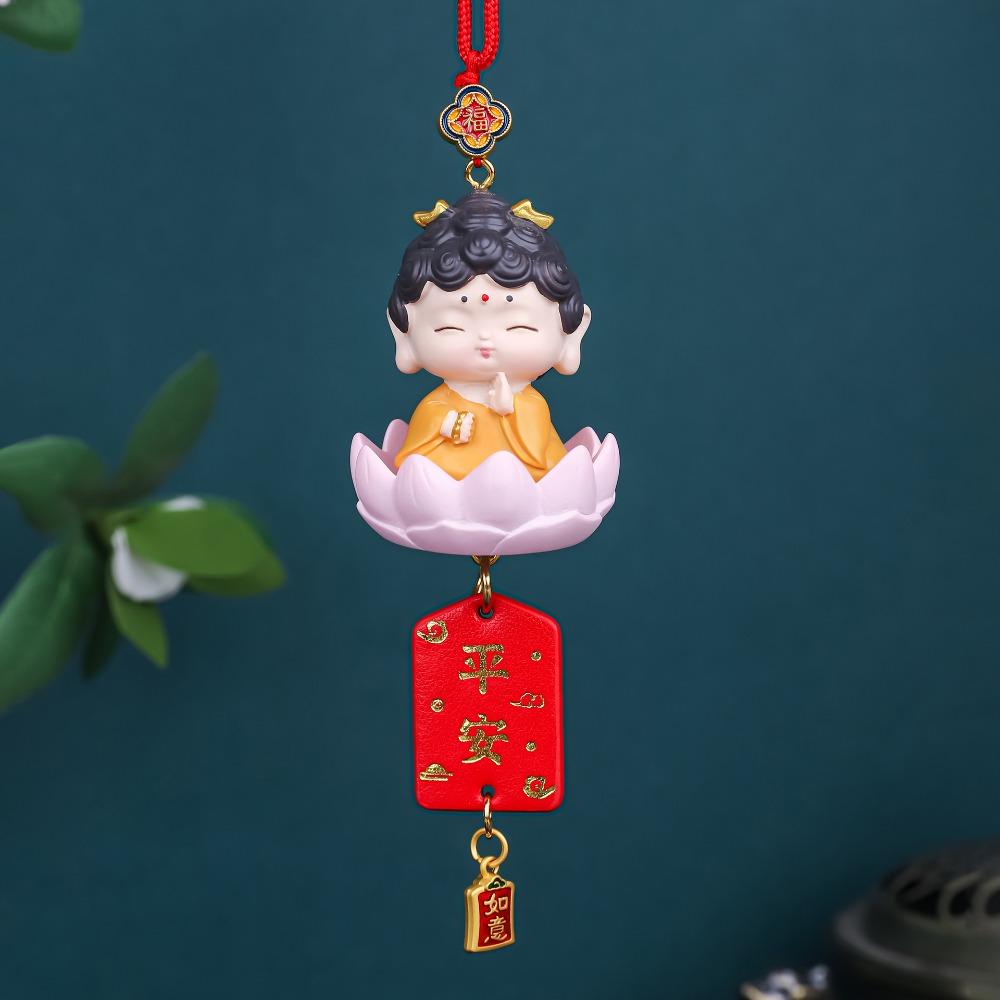 Мини-статуэтки Будды в китайском стиле из смолы, мультяшные фигурки Будды, домашний декор