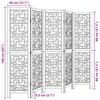 5 Piece Room Divider Brown Solid Paulownia Wood