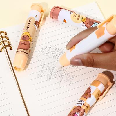 Творческий милый Capybara Нажмите на ластики мультфильм Kawaii выдвижной резиновый карандаш ластики для детей студентов письмо рисунок