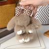 1 шт. Бантик Модные детские игрушки Милый плюшевый брелок-кролик Прекрасная пушистая кукла-кролик Животное Форма Имитация норкового меха
