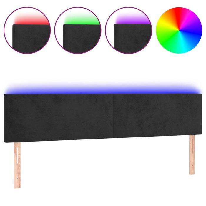 VidaXL LED Headboard Bedroom Furniture Double Bed Accessory Head of Bed Frame Interior Black 3121400