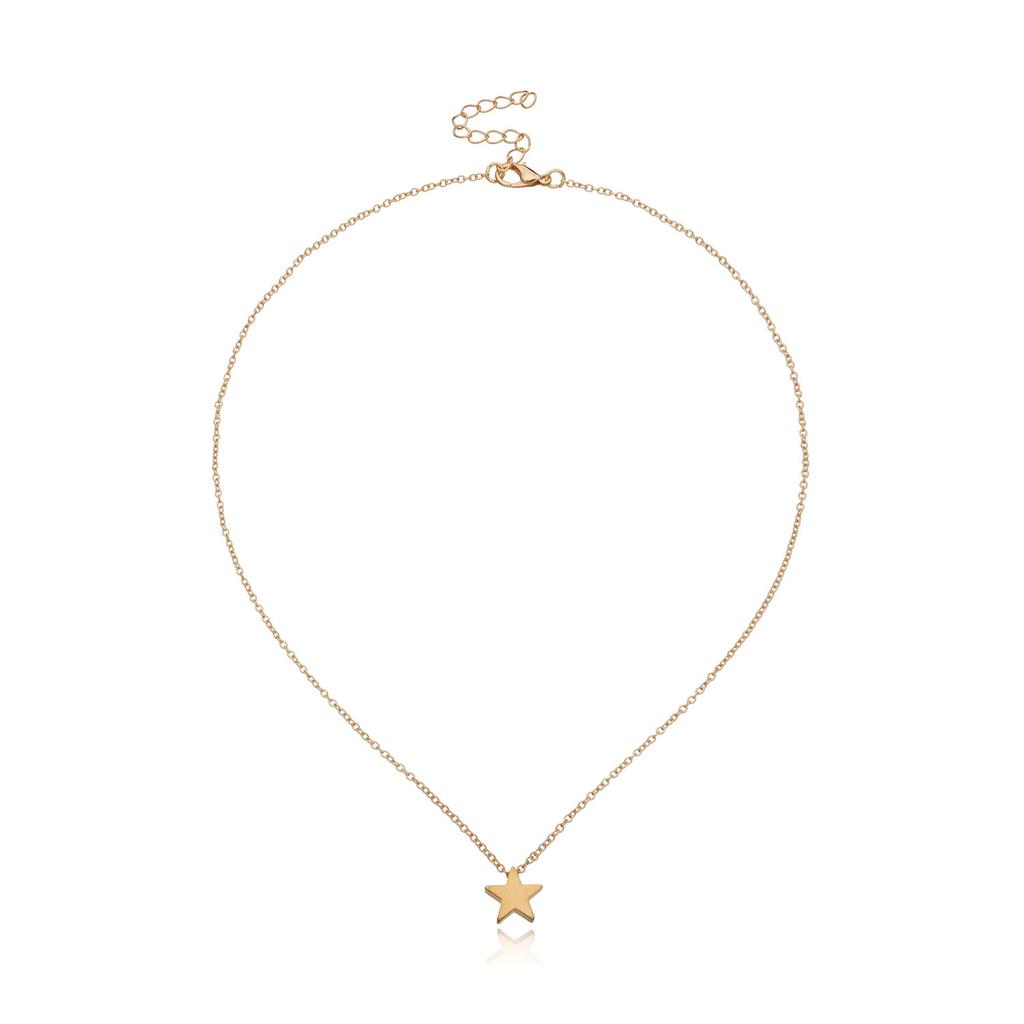 Европейское и американское простое ожерелье, модная утолщенная подвеска-звезда, женская темпераментная цепочка-свитер до ключицы