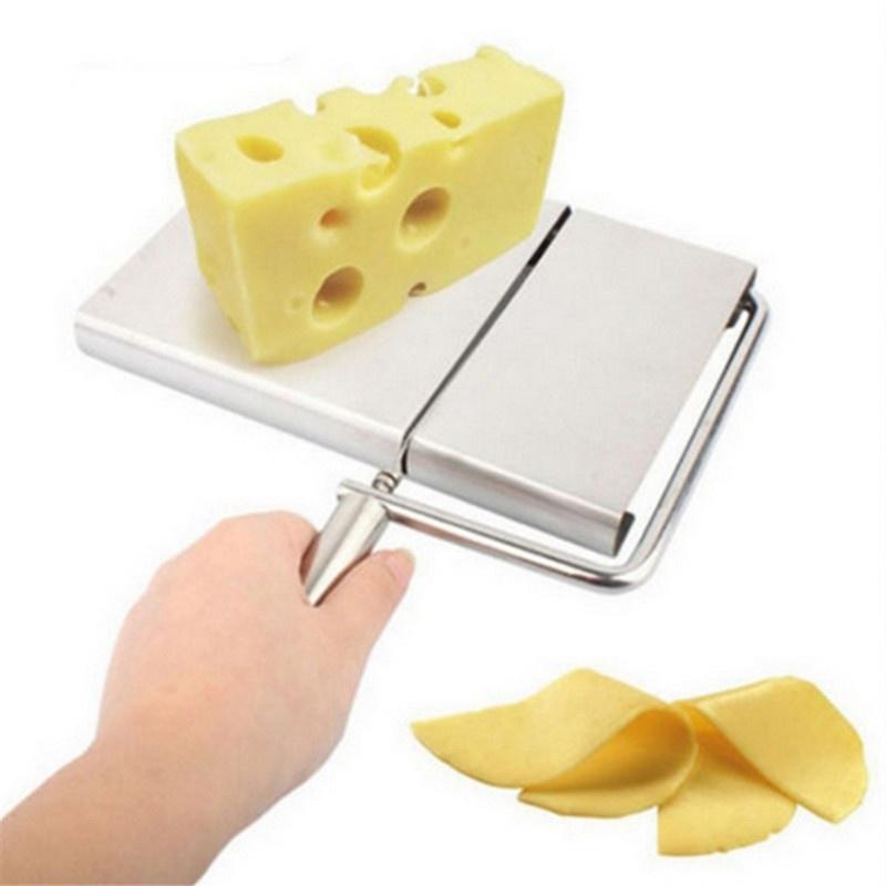 Cheese Slicer Stainless Steel 6Pcs Wire Cutter with Serving Board for Hard and Semi Hard Cheese Butter Kitchen Accessories Tools