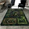Green Dragon Collage Pattern Rug Floor Mat for Living Room or Bedroom Soft and Comfortable Carpet a Gift for Birthday and Holiday.
