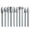 10pcs/set 6mm Shank Rotary File Mini Drill Bit Professional Grade Grinding Head  Metal Engraving