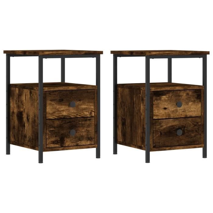 VidaXL Bedside Tables 2 Pcs Smoked Oak 34x35.5x50 Cm Engineered Wood 826018