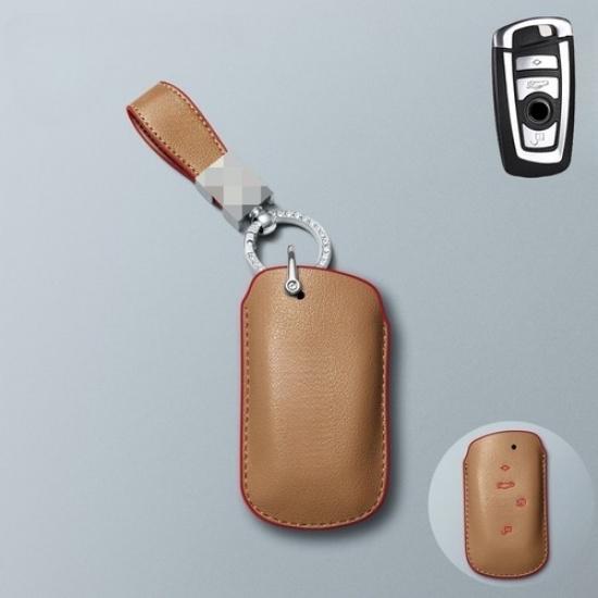 Genuine Leather Car Key Fob Case Cover For BMW X3 X4 X5 1 2 3 7 4 5 6 F10 F15 M5