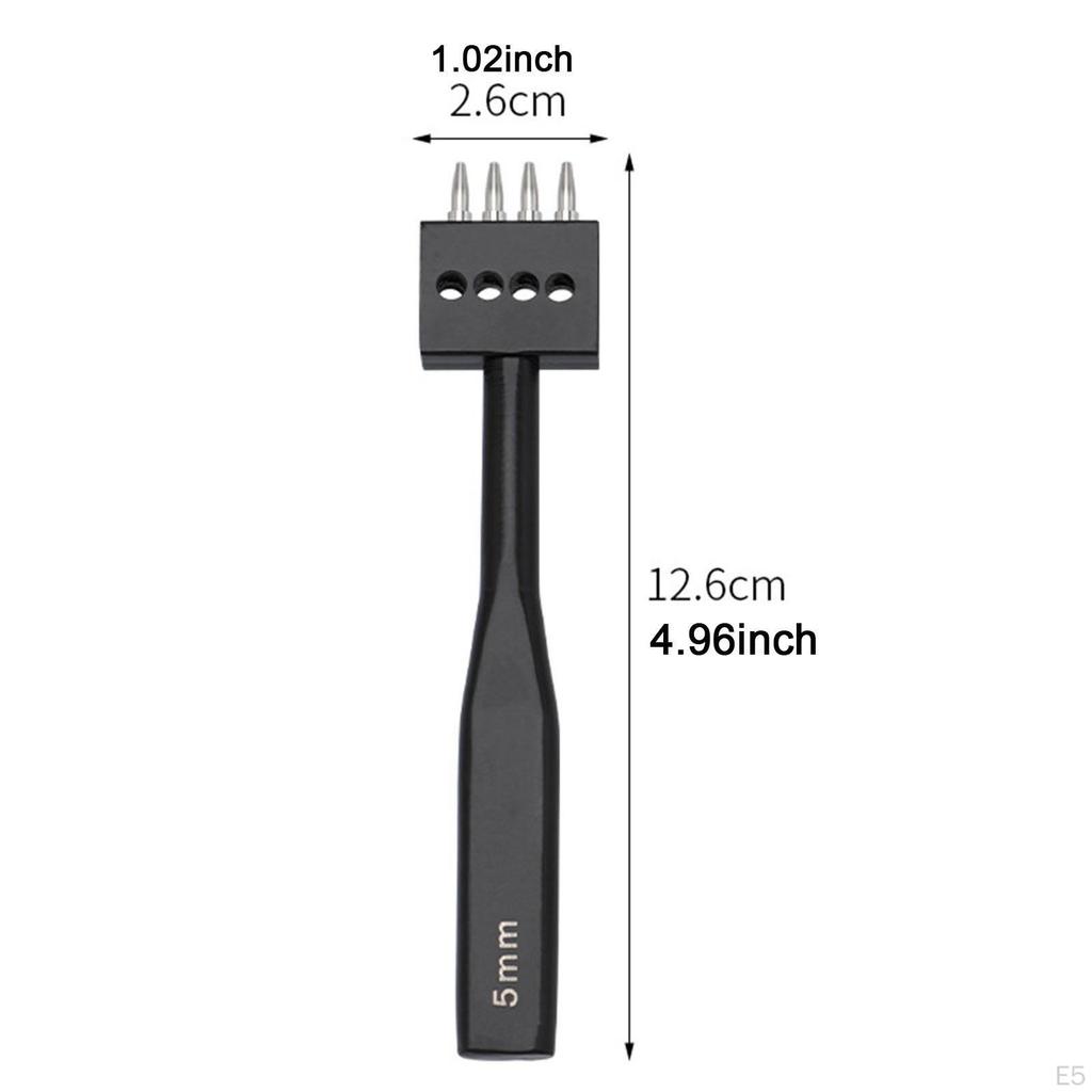 Инструмент для прокалывания кожи с зубцами 5 мм, удобная ручка, вспомогательные инструменты, прочный круглый дырокол