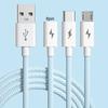 Fast Charging Cable 3-in-1 Anti-Winding with Smart Chip 66W 6A Multi-Device Support Charging Cable Phone Supplies