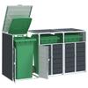VidaXL Wheeled Storage for Bins for Three Bins Steel, Bin Storage, Garden Bin Storage, 4006181