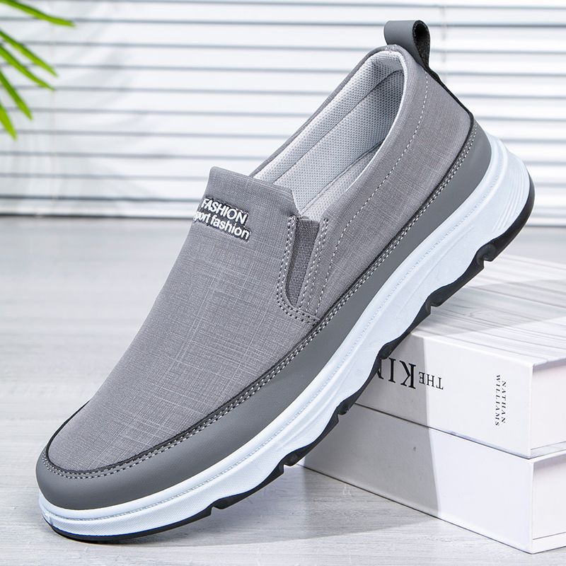 Cloth Shoes Men's Soft-soled Non-slip Canvas Shoes Slip-on Casual Shoes Lightweight Breathable Shoes