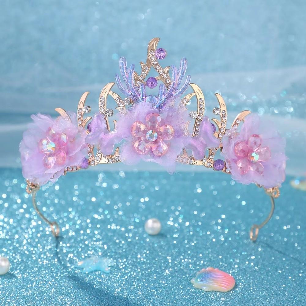 Tiaras Crystal Shell Mermaid Sea Star Crown Tiara Headband Bride Wedding Hair Accessories