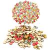 200Pcs Colored Wooden Buttons Mixed Logs Cherry Buttons for Sewing Children Sweater Crafts