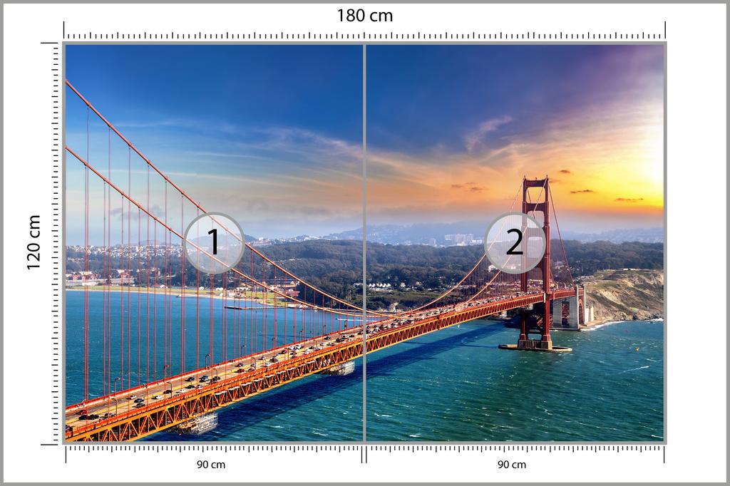 Photomural Golden Gate Bridge In San Francisco Smooth Vinyl 180x120