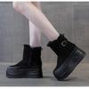Зимние женские ботинки-мартин на толстой подошве, увеличивающие рост, новые, бархатные, с утолщенным слоем, большие хлопковые ботинки, короткие ботинки