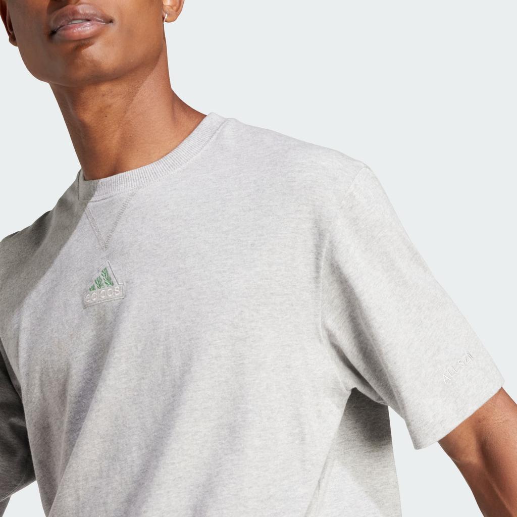 adidas Всесезонная мужская футболка с вышивкой и графикой, серая IS1474