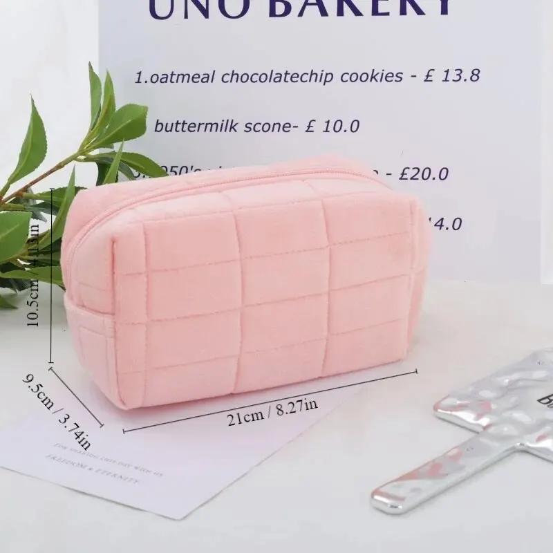 1pc Pink/White/Blue Pillow Design Cosmetic Bag Pencil Case Pen Pouch Large-capacity Student Storage Pencil Case