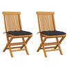 Garden Chairs with Anthracite Cushions 2 Pcs Teak Wood