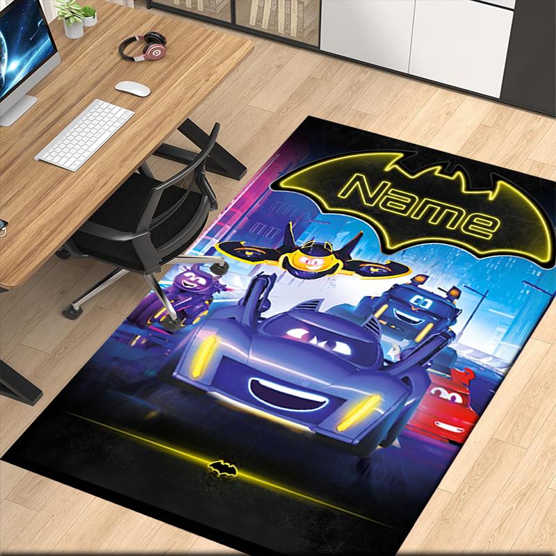 Custom Name Batwheels Printed Carpet, Rug for Office Chair Living Room Bedroom Kitchen Room Decor Gifts.