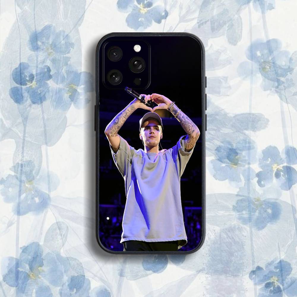 U-USA Justin B-Bieber Phone Case For iPhone 17,16,15,14,13,12,Pro,Max,Plus,E,SE4,Air,Mini Black Soft Box