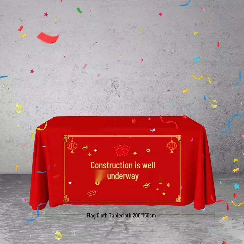 Happy Start Ceremony Decoration Set: Banner, Tablecloth, Stickers, Firecrackers