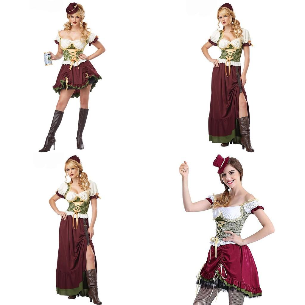 Октоберфест Баварское Дирндль Костюм Косплей Пивной Девушки С Пышными Рукавами