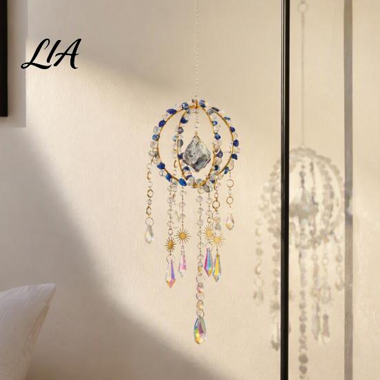 Elegant Indoor Wall Art Crystal Suncatcher Hanging, Ball Prism Rainbow Maker Pendant Sun Catcher for Garden Patio Backyard Car Home Outdoor