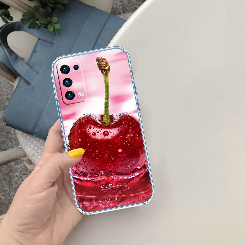 LO24 Прозрачный чехол для телефона с вишней для Motorola Moto G40 G04 G05 One Ace Action Fusion + Plus Hyper Macro Vision Zoom