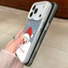 Подглядывающий Санта и Рождественский узор IMD Чехол для iPhone 17 16 15 14 Pro Max 13 Ударопрочная Твердая Крышка с Постоянным Дизайном