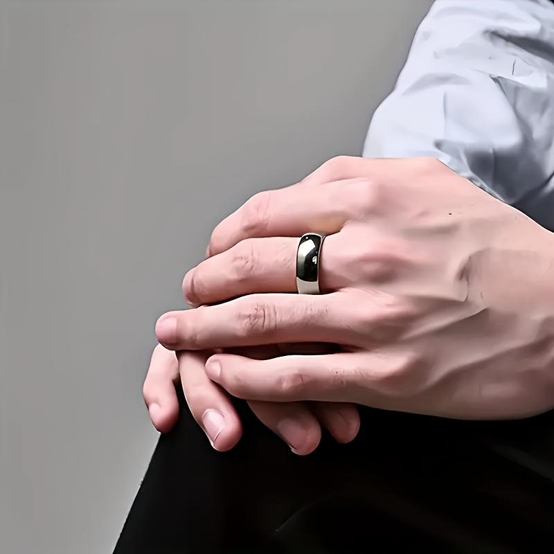 Титановое кольцо 8 мм, подходящее как для мужчин, так и для женщин, с куполообразным дизайном и процессом высокой полировки, удобное в носке, модное