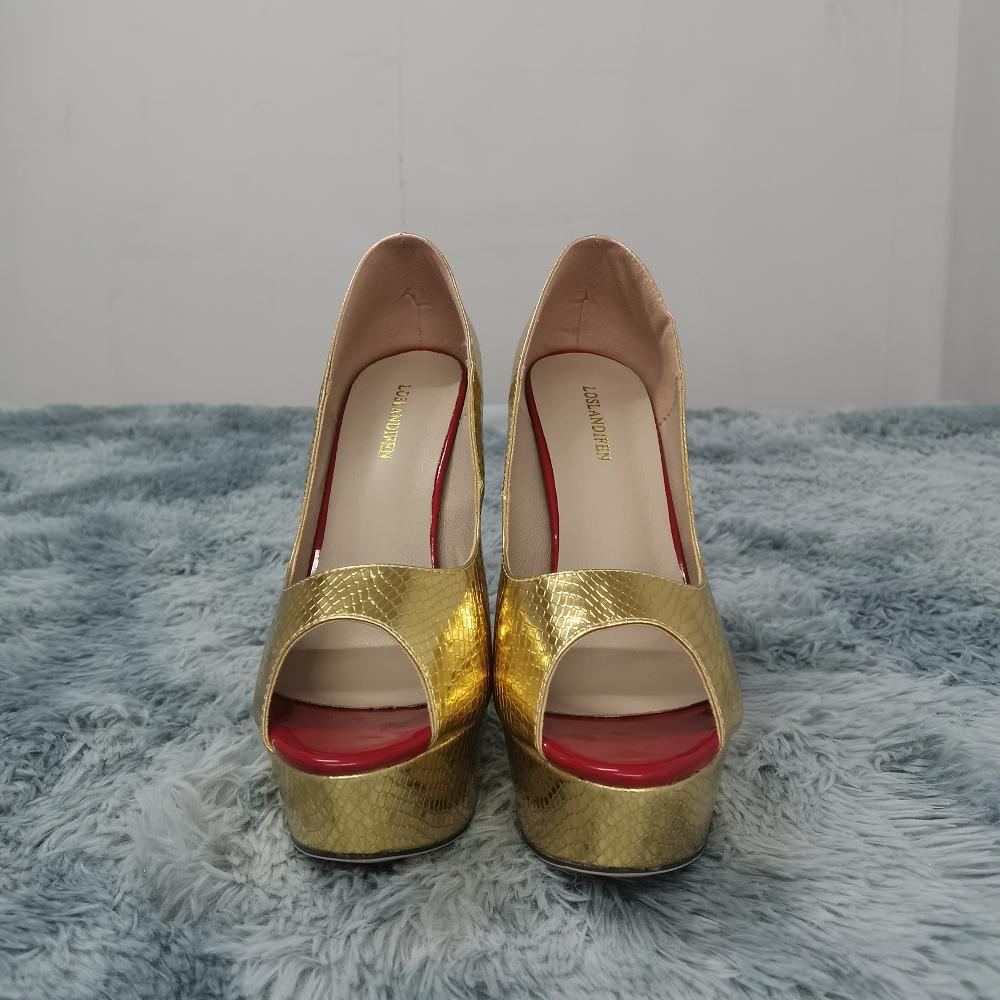 Женские туфли-лодочки, модные, сексуальные, 14 см, тонкие, высокие каблуки, с открытым носком, на платформе, с крокодиловым узором, на шпильках, для вечернего платья, свадебные туфли