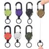 1/4Pcs Retractable Keychain with 60CM Steel Cord Heavy Duty Carabiner Badge Reel ID Holder Extendable Camping Hiking Hanging Buckle Keyring